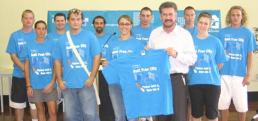 Mayor Tony Mooney at the Launch of the Butt Free City Campaign