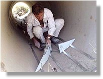 Fabrication of baffle fishway in culvert barrel (14/12/05)