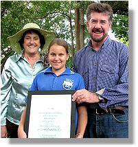 Deputy Mayor Ann Bunnell, Townsville West State School student Rowan Collin and Mayor Tony Mooney.