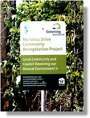 Community partnership sign at Marabou drive