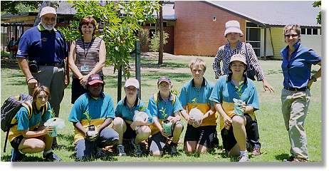 Heatley Secondary College students preparing to plant