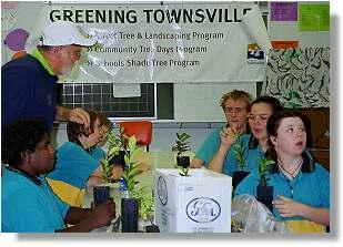 Students learning about the environment