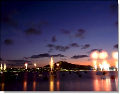 One of the many spectacular fireworks displays to be seen at The Strand