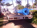 the wind-rotor tower arriving on a truck