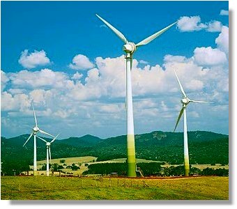 Four of the Windy Hill turbines 