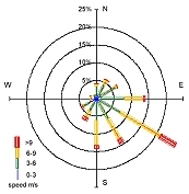 Wind data generated by the wind monitoring station. 